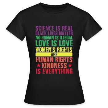 Droits de l'homme L'amour est l'amour Les vies noires comptent - T-shirt Femme - noir - Devant - AI Model Female 172 dark (172cm)