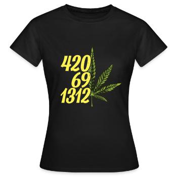 420 Cannabis Culture Kiffer Weed - T-shirt Femme - noir - Devant - AI Model Female 172 dark (172cm)