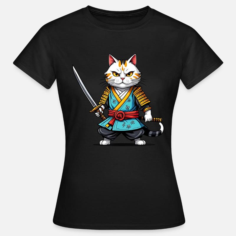 Samurai cat - Women's T-Shirt - black