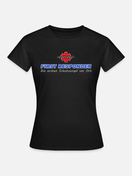 Cooles First Responder Schutzengel Shirt - Frauen T-Shirt - Schwarz