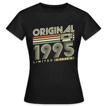 Original 1995 Vintage Vintage Rétro Anniversaire - T-shirt Femme - noir - Devant - AI Model Female 172 dark (172cm)
