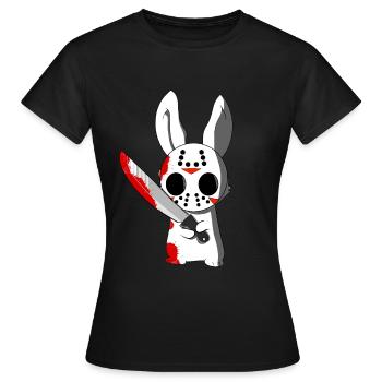 Méchant lapin avec un masque et un couteau - T-shirt Femme - noir - Devant - AI Model Female 172 dark (172cm)