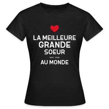 Grande Soeur - T-shirt Femme - noir - Devant - AI Model Female 172 dark (172cm)