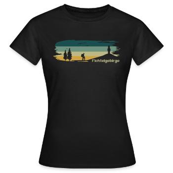 Fichtelgebirge Wanderer Schneeberg - Frauen T-Shirt - Schwarz - Vorne - AI Model Female 172 dark (172cm)