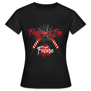 Feux d'artifice pyrotechnicien - T-shirt Femme - noir - Devant - AI Model Female 172 dark (172cm)