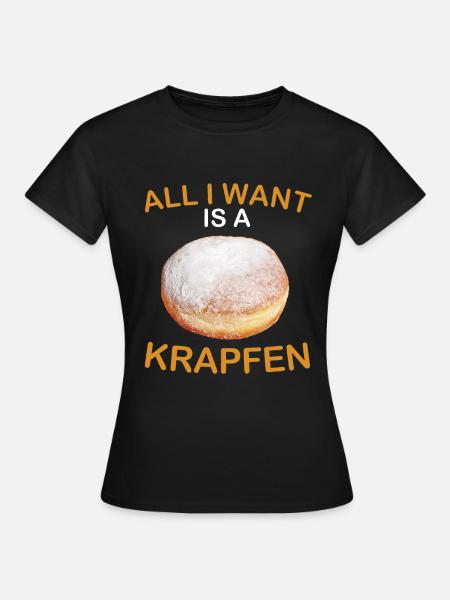 Krapfen Fan - Frauen T-Shirt - Schwarz