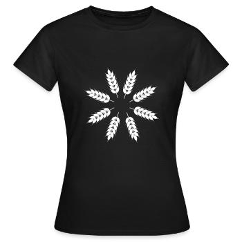 Logo de l'agriculteur Cercle de céréales Agriculteur de céréales - T-shirt Femme - noir - Devant - AI Model Female 172 dark (172cm)