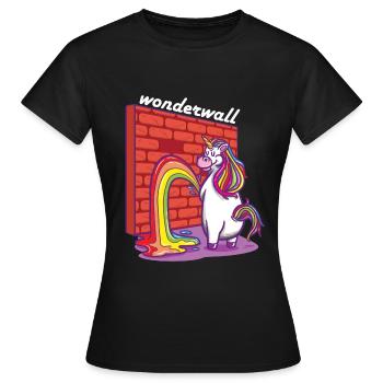 Licorne pipi drôle Licornes drôles - T-shirt Femme - noir - Devant - AI Model Female 172 dark (172cm)