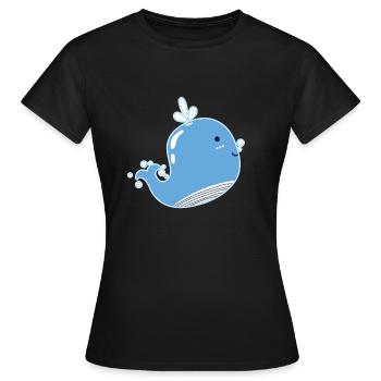 Baby Whale Smiling - T-shirt Femme - noir - Devant - AI Model Female 172 dark (172cm)