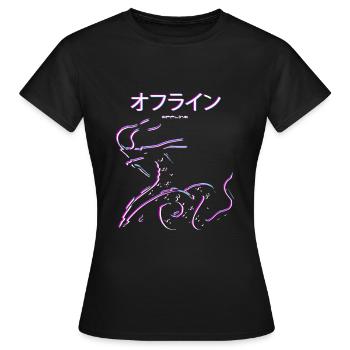 Drache Offline japon Dragon Vaporwave Esthétique - T-shirt Femme - noir - Devant - AI Model Female 172 dark (172cm)