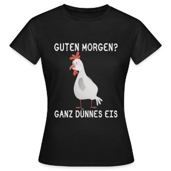Bonjour? Glace très mince! - T-shirt Femme - noir - Devant - AI Model Female 172 dark (172cm)