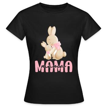 Bunny Mom Child - Women's T-Shirt - black - Front - AI Model Female 172 dark (172cm)