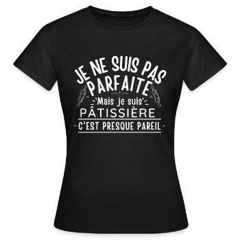 Cadeau Pâtissière - T-shirt Femme - noir - Devant - AI Model Female 172 dark (172cm)