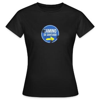 Pèlerinage Camino - T-shirt Femme - noir - Devant - AI Model Female 172 dark (172cm)