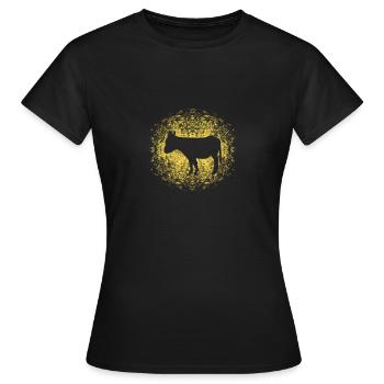 Cooler Esel Muli Maultier Langohr Geschenk - Frauen T-Shirt - Schwarz - Vorne - AI Model Female 172 dark (172cm)