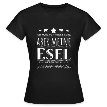 Witziger Spruch Esel Maultier Muli Geschenk - Frauen T-Shirt - Schwarz - Vorne - AI Model Female 172 dark (172cm)