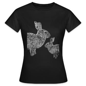 Niedliche Kaninchen Häschen Hase Hobbyzucht - Frauen T-Shirt - Schwarz - Vorne - AI Model Female 172 dark (172cm)