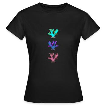 Bunte Korallen - Frauen T-Shirt - Schwarz - Vorne - AI Model Female 172 dark (172cm)
