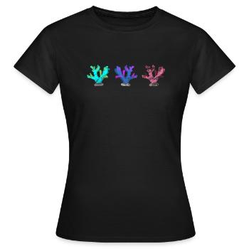 Bunte Korallen - Frauen T-Shirt - Schwarz - Vorne - AI Model Female 172 dark (172cm)