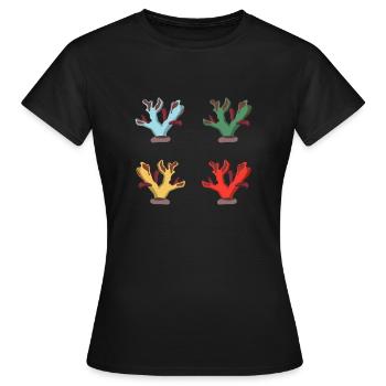 Rétro Corail récif corallien Aquarium de corail - T-shirt Femme - noir - Devant - AI Model Female 172 dark (172cm)