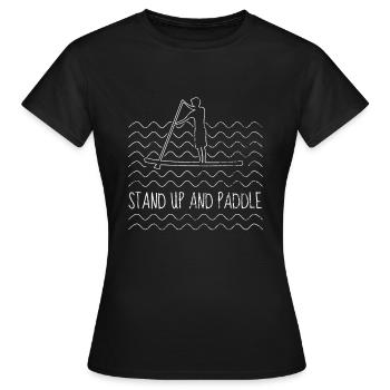 Stand-up Paddling Stand-up Paddler Gift Stand Up Paddling - Women's T-Shirt - black - Front - AI Model Female 172 dark (172cm)