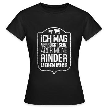 Rind Rinder Rinderhalter Geschenkidee - Frauen T-Shirt - Schwarz - Vorne - AI Model Female 172 dark (172cm)