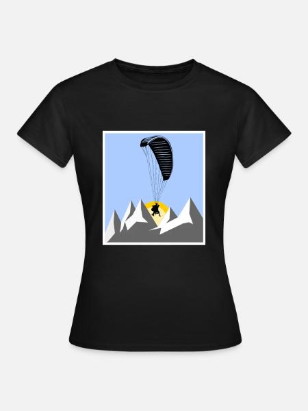 Paragliding Gleitschirm Alpen - Frauen T-Shirt - Schwarz