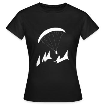 Paragliding Gleitschirm Alpen - Frauen T-Shirt - Schwarz - Vorne - AI Model Female 172 dark (172cm)