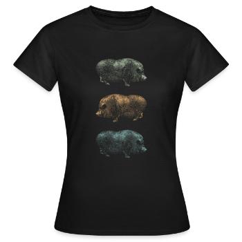 Retro Schwein Wildschwein Keiler Geschenk - Frauen T-Shirt - Schwarz - Vorne - AI Model Female 172 dark (172cm)