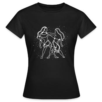 Sternzeichen Zwillinge - Frauen T-Shirt - Schwarz - Vorne - AI Model Female 172 dark (172cm)