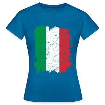 Drapeau Italie - T-shirt Femme - bleu saphir antique chiné - Devant - AI Model Female 172 dark (172cm)