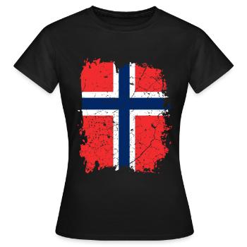 Norwegian flag - Women's T-Shirt - black - Front - AI Model Female 172 dark (172cm)