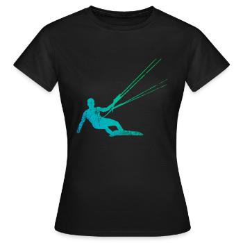 Kitesurfen Kiteboarder - Frauen T-Shirt - Schwarz - Vorne - AI Model Female 172 dark (172cm)