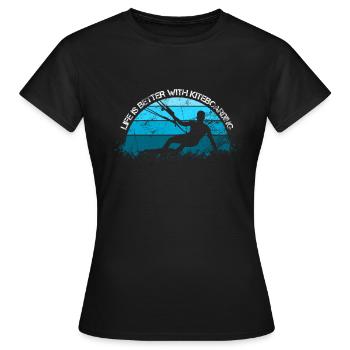 Kiteboarder - Frauen T-Shirt - Schwarz - Vorne - AI Model Female 172 dark (172cm)
