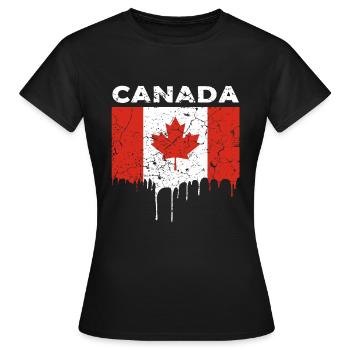 Drapeau du Canada - T-shirt Femme - noir - Devant - AI Model Female 172 dark (172cm)