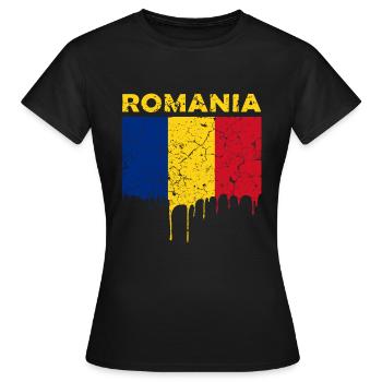La roumanie - T-shirt Femme - noir - Devant - AI Model Female 172 dark (172cm)