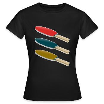 raquette de ping-pong - T-shirt Femme - noir - Devant - AI Model Female 172 dark (172cm)