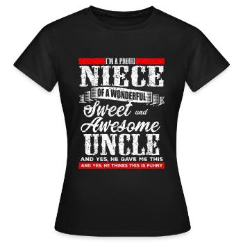 Cadeau pour nièce - T-shirt Femme - noir - Devant - AI Model Female 172 dark (172cm)