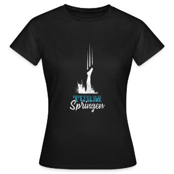 Sprungbrett Turmspringen - Frauen T-Shirt - Schwarz - Vorne - AI Model Female 172 dark (172cm)