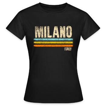 Mailand - Frauen T-Shirt - Schwarz - Vorne - AI Model Female 172 dark (172cm)