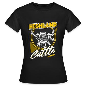 Bovins Highland illustration bovins Highland - T-shirt Femme - noir - Devant - AI Model Female 172 dark (172cm)