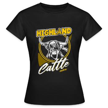 Bovins Highland Bovins Highland - T-shirt Femme - noir - Devant - AI Model Female 172 dark (172cm)