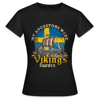 Schwedischer Wikinger - Frauen T-Shirt - Schwarz - Vorne - AI Model Female 172 dark (172cm)