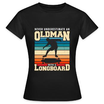 Longboard - Frauen T-Shirt - Schwarz - Vorne - AI Model Female 172 dark (172cm)