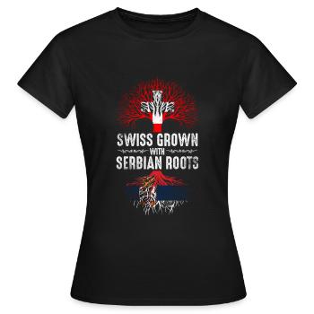 Schweizer mit serbischen Wurzeln - Frauen T-Shirt - Schwarz - Vorne - AI Model Female 172 dark (172cm)