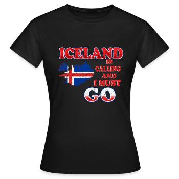 Islande - T-shirt Femme - noir - Devant - AI Model Female 172 dark (172cm)
