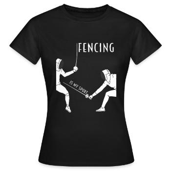 Duell Fechten Fechtsport - Frauen T-Shirt - Schwarz - Vorne - AI Model Female 172 dark (172cm)