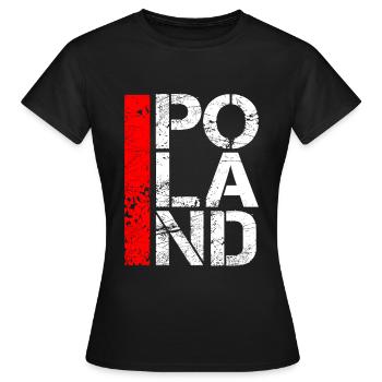 Pologne - T-shirt Femme - noir - Devant - AI Model Female 172 dark (172cm)