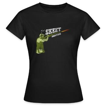 Skeet Schießen Tontauben - Frauen T-Shirt - Schwarz - Vorne - AI Model Female 172 dark (172cm)