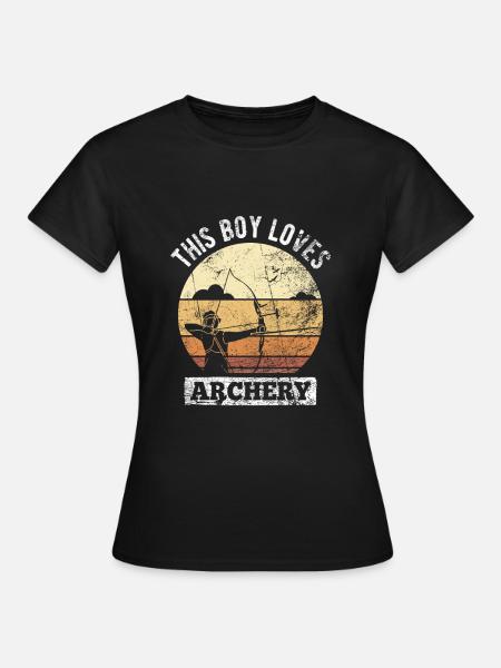 Retro Bogenschütze Bogenschießen Bogen - Frauen T-Shirt - Schwarz